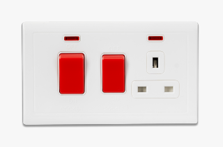 1 Gang Bs Socket With 45A Cooker Switch