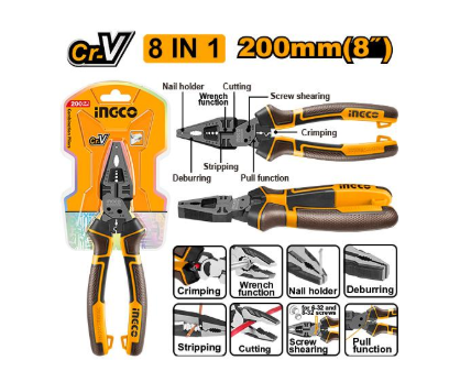 8-IN-1 MULTI-FUNCTION COMBINATION PLIERS