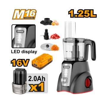 LITHIUM ION CORDLESS FOOD PROCESSOR 1.25L 250W 16V