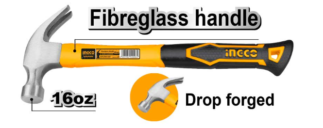 CLAW HAMMER 16oz/450G (ANTI-SHOCK HANDLE)