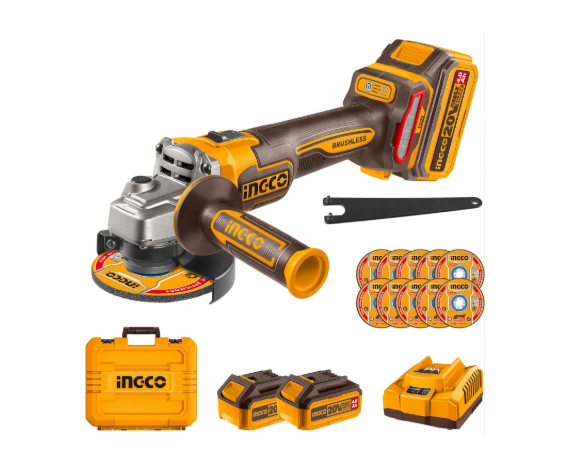 CORDLESS ANGLE GRINDER 115MM 1000W 20V (INCL BAT & CHARGER)