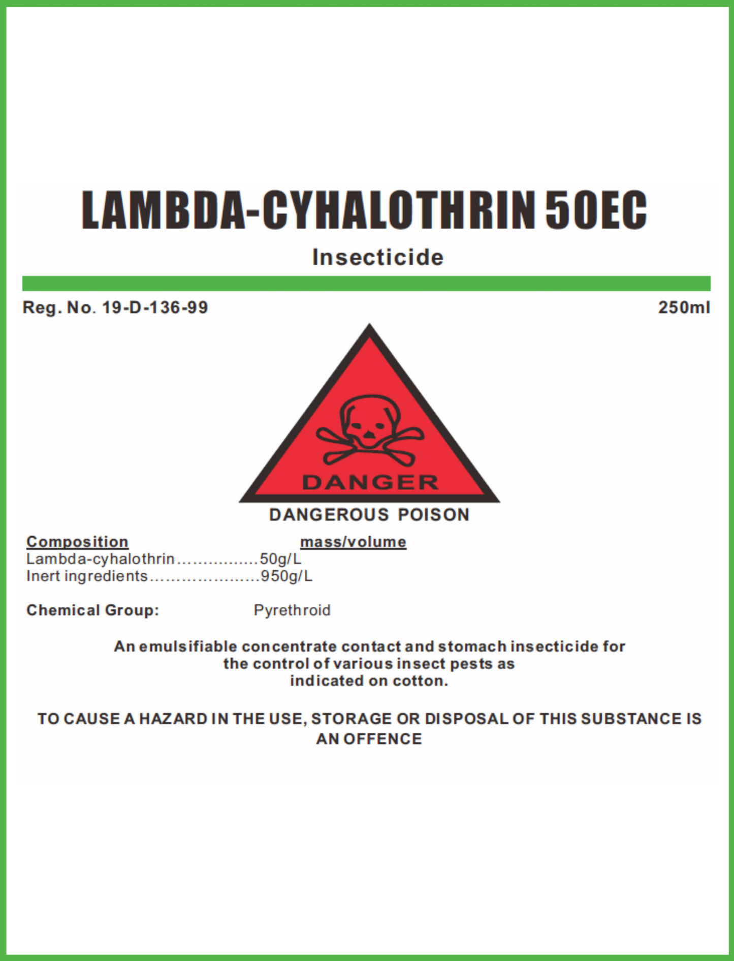 Lambda-Cynhalothrin 50 EC