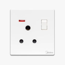 1 Gang 15A Round Socket Switch & Neon