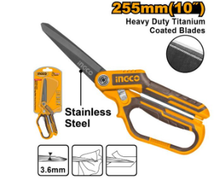 RUBBER GRIP LONG BLADE SCISSORS (210MM) 8IN
