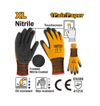 NITRILE FROSTED COATED GLOVES